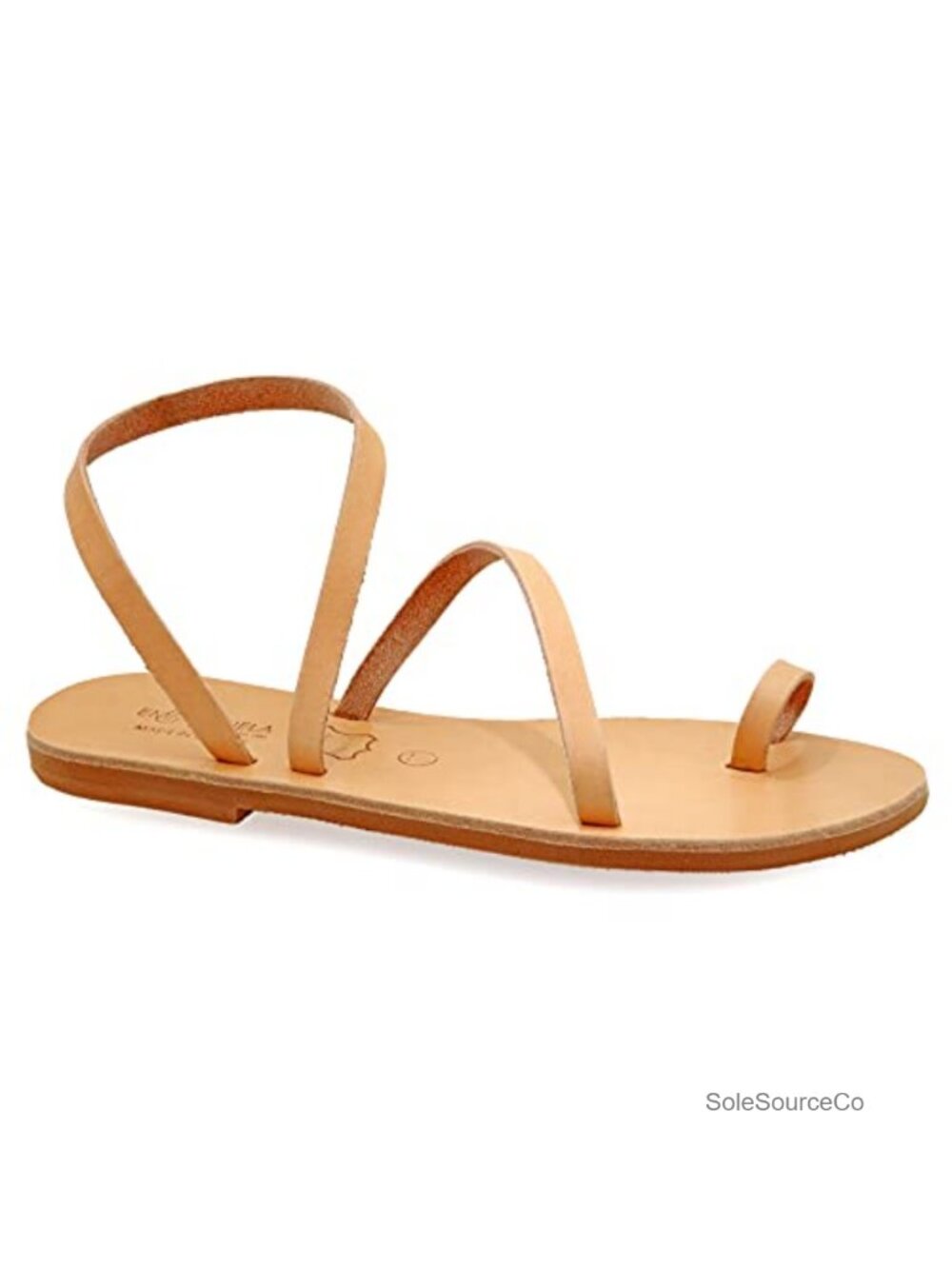 Handmade Greek Leather Toe Ring Sandals, Slingback Strappy Boho Flat Sandals